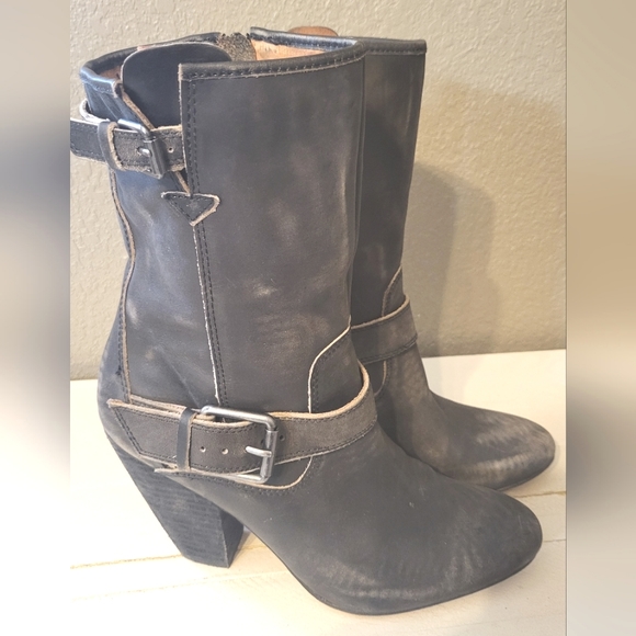 Corso Como Dark Grey Distressed Leather Boots